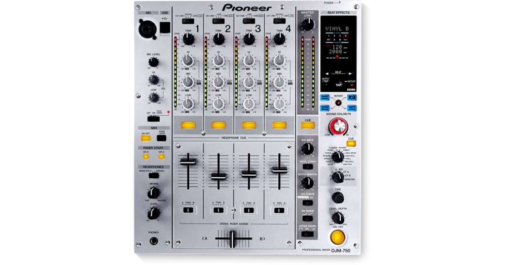 how to select djm750 in rekord box 